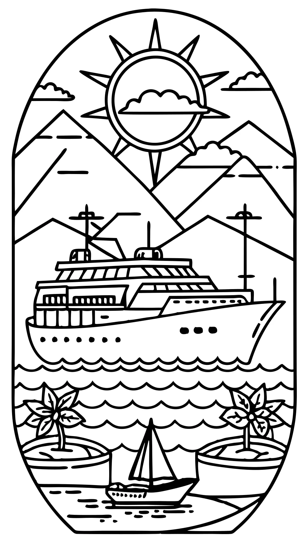 cruise ship coloring page